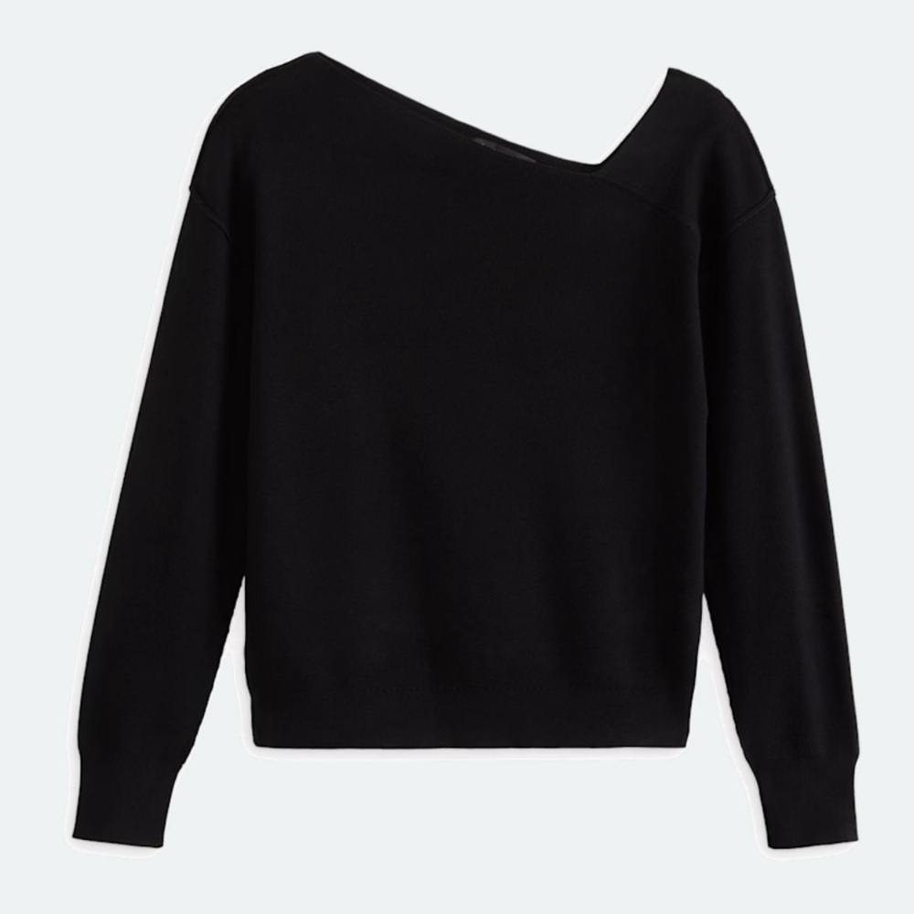 Women's Black Asymmetrical Sweater